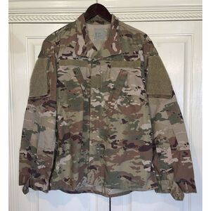 US Army Coat Unisex‎ Medium Military Green Camo Jacket FR Ripstop Team Soldier